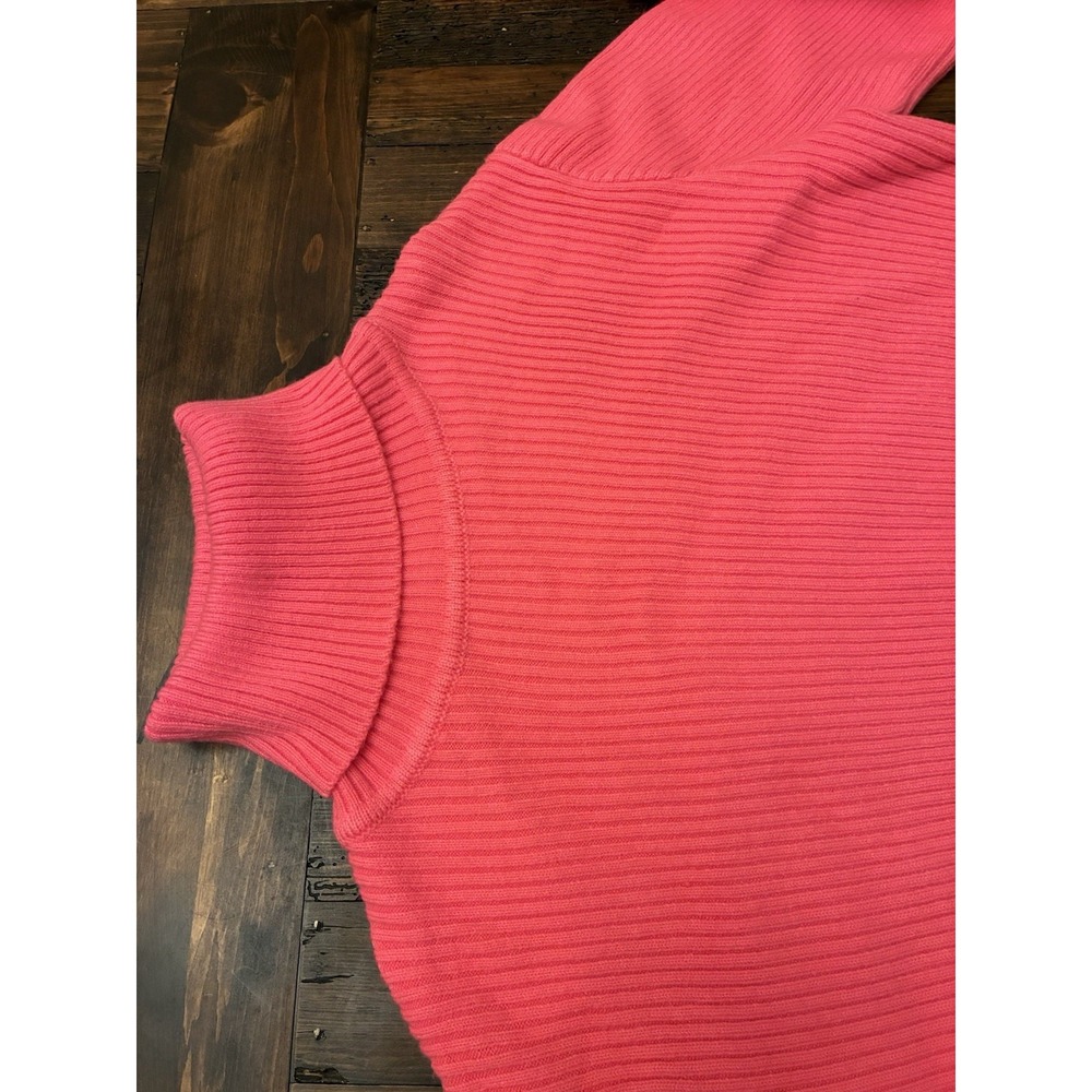 Altar'd State Hot Pink Ribbed Cropped Turtleneck Sweater Barbie Cozy Size Small - Picture 3 of 4
